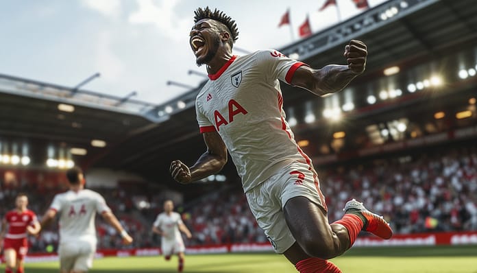 احتفال يوان ويسا بهدفه في مرمى فولهام ضمن الدوري الإنجليزي الممتاز لاعب برينتفورد يوان ويسا يحتفل بهدف في مرمى فولهام خلال مباراة الدوري الإنجليزي.